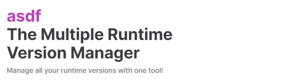 asdf version manager