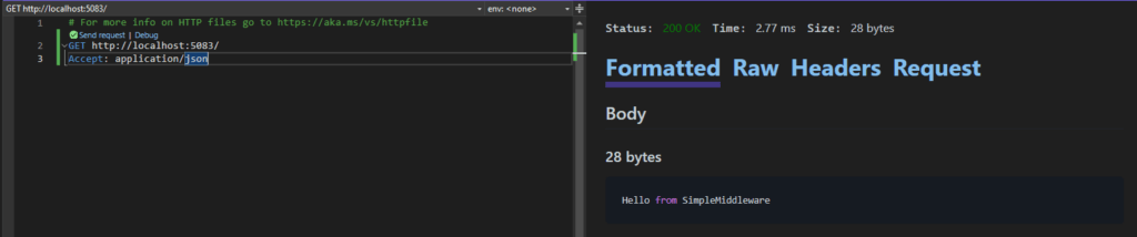 simple middleware from class